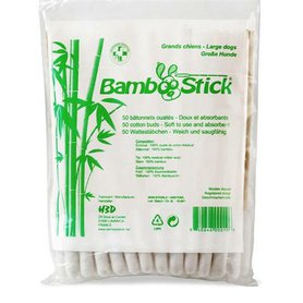Tyčinky vatové Bamboo pro čišť. uší psů 50ks L/XL